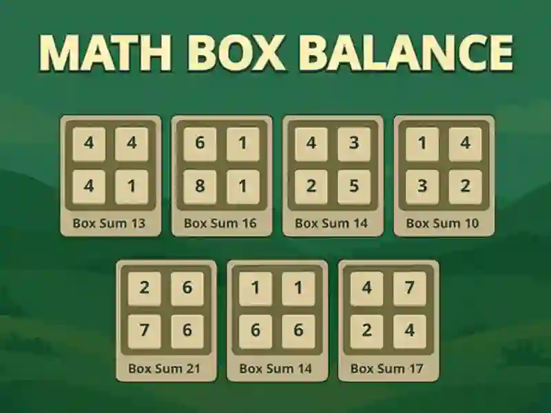 Math Box Balance Math Box Balance