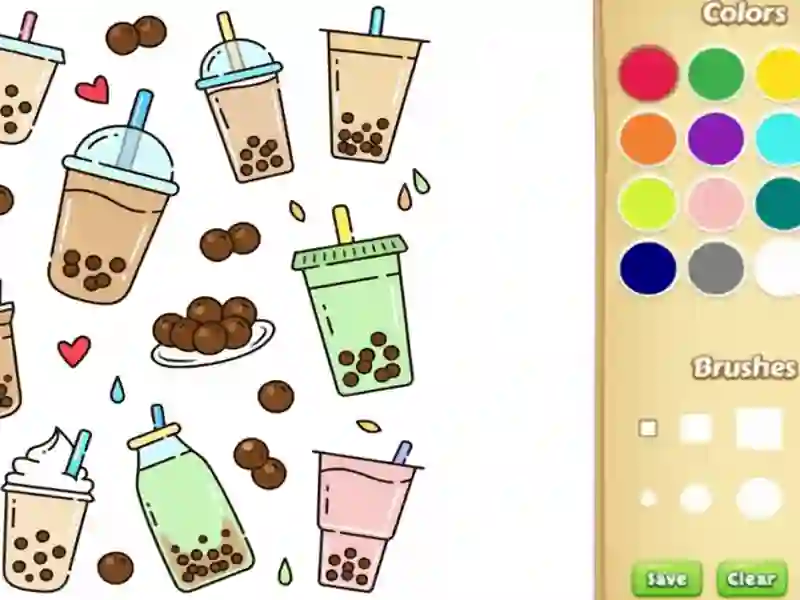 Cute Boba Coloring Book for Kids