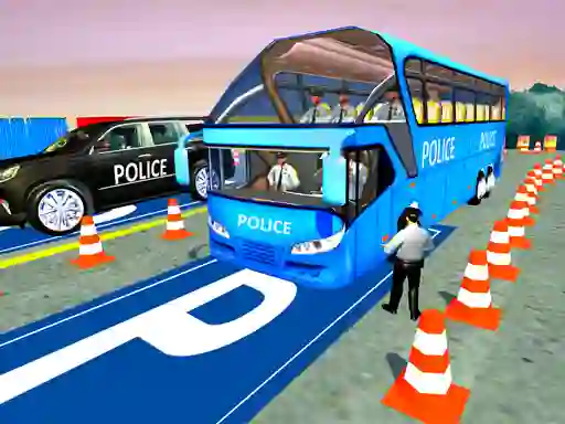 US police bus parking — free online game