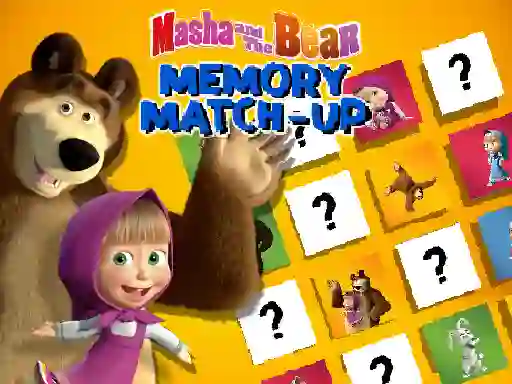 Masha and the Bear Memory Match Up — free online game