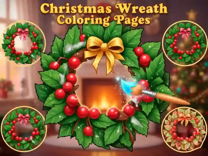 Christmas Wreath Coloring Pages