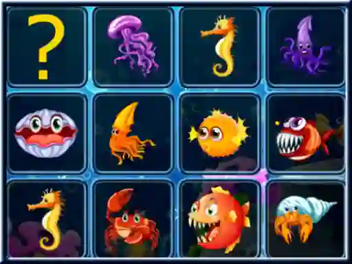 Sea creatures cards match — free online game