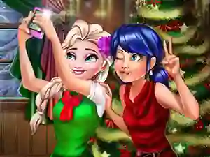 Ladybug And Elsa Xmas Selfie — free online game