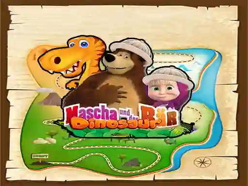 Masha and The Bear dinosaur — free online game