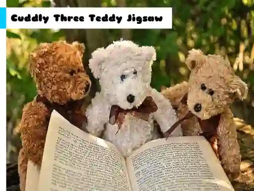 Cuddly Three Teddy Jigsaw — free online game