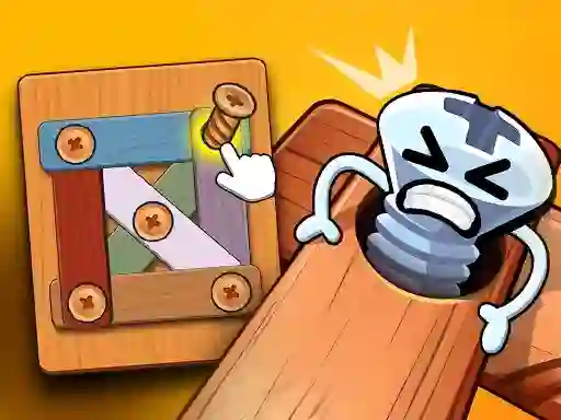 Wood Bolts Nuts Screw Pin Puzzle — darmowa gra online