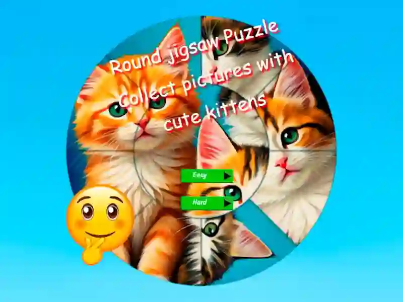 Round Jigsaw Puzzle Collect Pictures with Cute Kittens — free online game