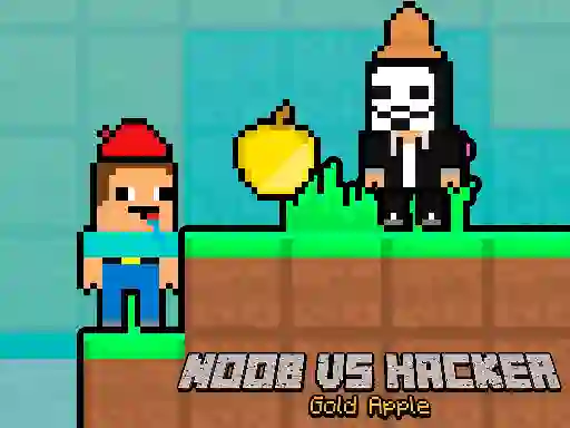 Noob vs Hacker Gold Apple — free online game