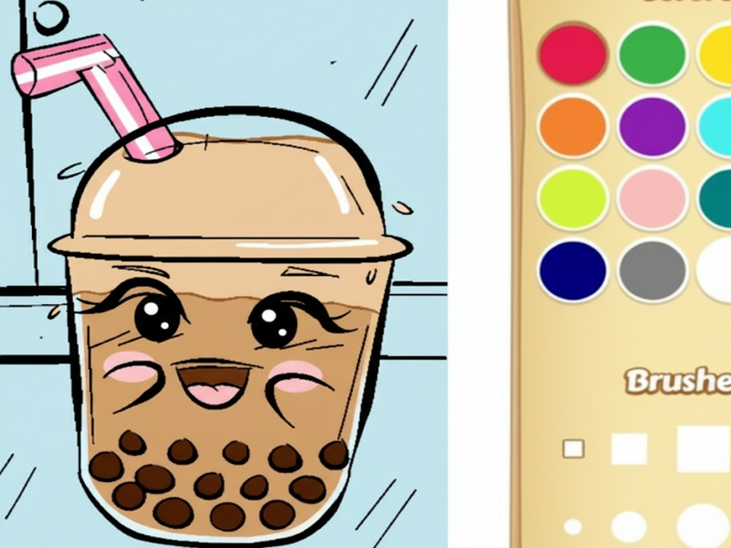 Boba Tea Coloring Book for Kids