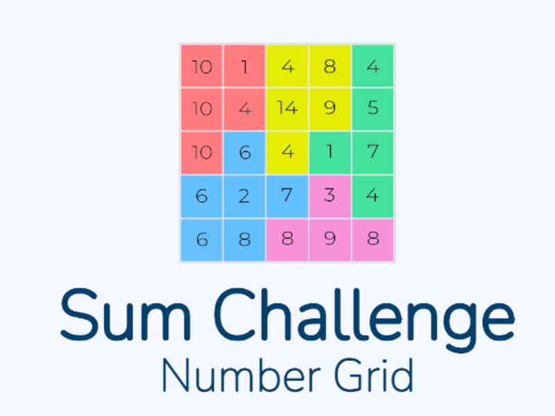 Sum Challenge Number Grid